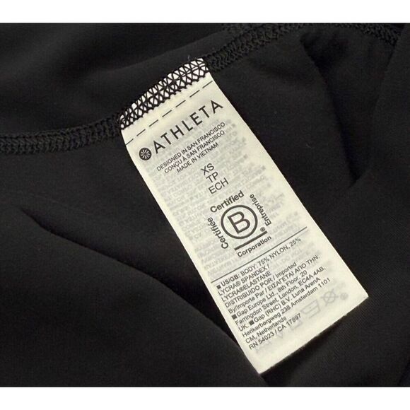 Athleta Elation Pant Black Tapered Leg Pockets Size XS Athleisure Yoga Travel - Picture 6 of 9